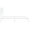 vidaXL Estrutura de cama em metal com cabeceira 107x203 cm branco