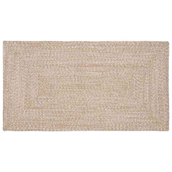 vidaXL Tapetes de &aacute;rea Retangular Natural e Branco 80 x 150 cm
