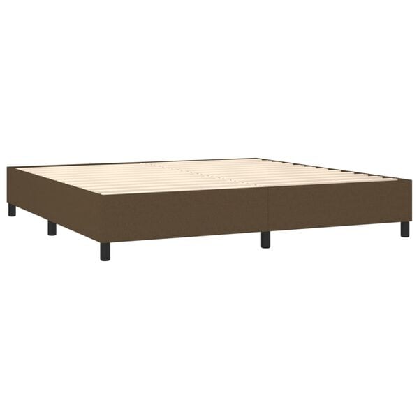 vidaXL Cama com molas/colch&atilde;o 200x200 cm tecido castanho-escuro