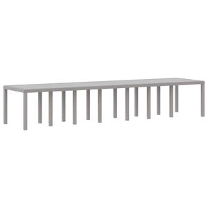 vidaXL Mesa de Jardim Cinzento-claro 400 x 100 x 73 cm vime PE