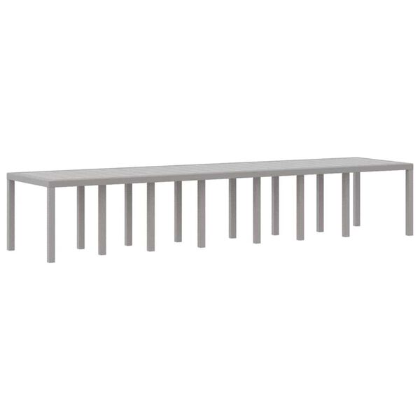 vidaXL Mesa de Jantar para Jardim Cinzento-claro 400 x 100 x 73 cm