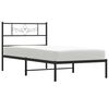 vidaXL Estrutura de cama com cabeceira 90x190 cm metal preto