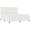 vidaXL Cama Box Creme e Branco 200 x 200 cm Tecido de Veludo Cotele
