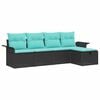vidaXL Conjunto de Sof&aacute; de Jardim com almofada 5 pcs Rattan Sint&eacute;tico