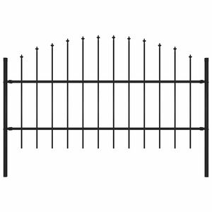 vidaXL Cerca de jardim Woerden com ponta em forma de lan&ccedil;a, em a&ccedil;o, 170x100 cm, preto.