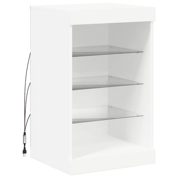 vidaXL Aparador com luzes LED 41x37x67 cm branco