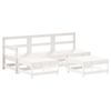 vidaXL 5pcs conjunto lounge jardim c/ almofadões madeira maciça branco