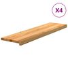 vidaXL Tapetes de escada 4 pcs 100x25x2 cm carvalho castanho-claro
