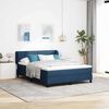 vidaXL Cama Box com colch&atilde;o com cabeceira Azul 140 x 190 cm tecido