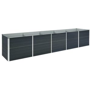 vidaXL Canteiro elevado jardim a&ccedil;o galvanizado 400x80x45 cm antracite