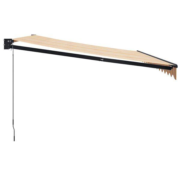 vidaXL Toldo retr&aacute;til 4x3 m tecido e alum&iacute;nio amarelo e branco