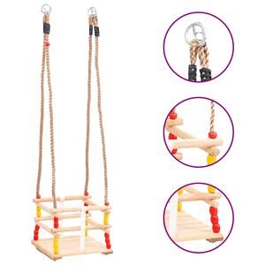 vidaXL Baloi&ccedil;o para beb&eacute; c/ cinto de seguran&ccedil;a madeira de pinho maci&ccedil;a