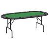 vidaXL Mesa de póquer dobrável 10 jogadores 207x106x76 cm verde