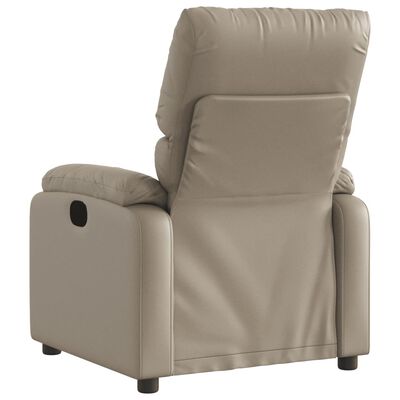 vidaXL Poltrona de massagens reclinável couro artificial cappuccino