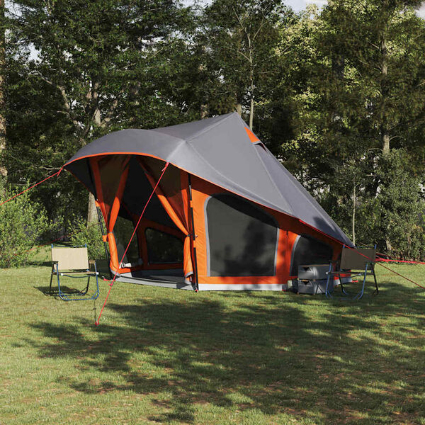 vidaXL Barraca Tipi Familiar Manual Cinza e Laranja 508 x 470 x 300 cm