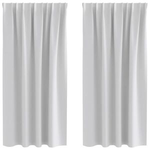 vidaXL Cortinas Blackout com Argolas 2 unid. Cinzento-claro Poli&eacute;ster