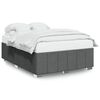 vidaXL Estrutura de cama sem colch&atilde;o 140x200 cm tecido cinzento-escuro