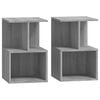 vidaXL Mesa cabeceira 2pcs 35x35x55cm derivado madeira cinzento sonoma