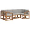 vidaXL Conjunto de Sof&aacute;s para Exterior 6 unid. Cinza Natural e Claro