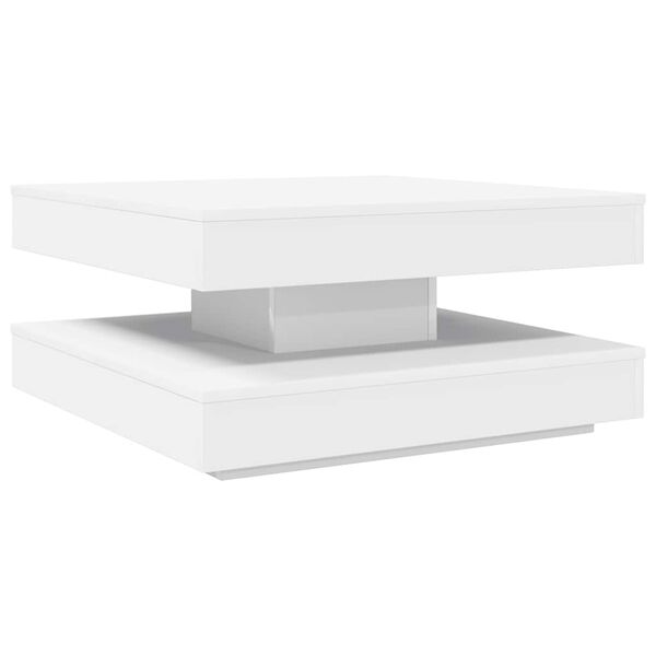 vidaXL Mesa de centro rotativa a 360 graus 70x70x34,5 cm branco