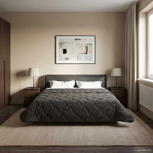 vidaXL Duvet de Ano Inteiro Colchonete Antracite 220 x 260 cm