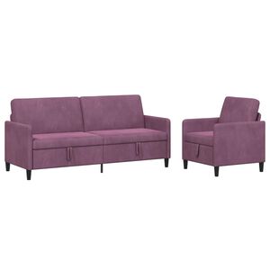 vidaXL Conjunto de Sof&aacute; com Armazenamento 2 unid. Roxo Poli&eacute;ster
