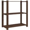 vidaXL Unidade de 3 prateleiras 80x38x90 cm pinho maci&ccedil;o castanho