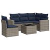 vidaXL 6 pcs conjunto sof&aacute;s p/ jardim c/ almofad&otilde;es vime PE cinzento