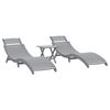 vidaXL Espregui&ccedil;adeiras 2 pcs c/ mesa madeira de ac&aacute;cia maci&ccedil;a cinza