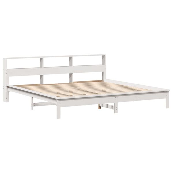 vidaXL Cama sem colchão 200x200 cm madeira de pinho maciça branco