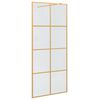 vidaXL Parede de Chuveiro Walk-in Ouro 90 x 195 cm vidro temperado