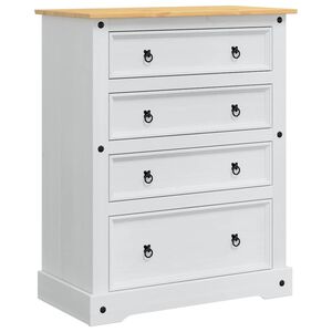 vidaXL Ba&uacute;s de Armazenamento com gaveta Corona Branco 92 x 48 x 114 cm