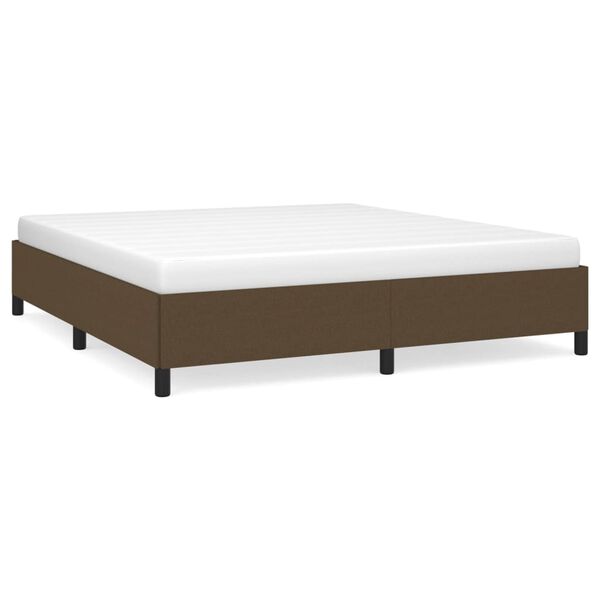 vidaXL Estrutura de cama sem colch&atilde;o 180x200 cm tecido castanho-escuro