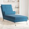 vidaXL Chaise lounge de massagem com rolo veludo azul