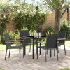 vidaXL Conjunto de Jantar para Jardim 5 pcs Preto