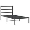 vidaXL Estrutura de cama com cabeceira 90x190 cm metal preto