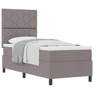 vidaXL Cama Box com cabeceira Cinzento-acastanhado 80 x 200 cm tecido