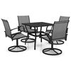 vidaXL 5 pcs conjunto de jantar para jardim textilene e a&ccedil;o