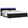 vidaXL Cama Box Spring LED com colch&atilde;o Preto 180 x 200 cm tecido