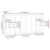 vidaXL Cabeceira cama + arm&aacute;rios madeira processada sonoma cinzento