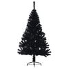 vidaXL Meia &aacute;rvore de Natal artificial com suporte 120 cm PVC preto