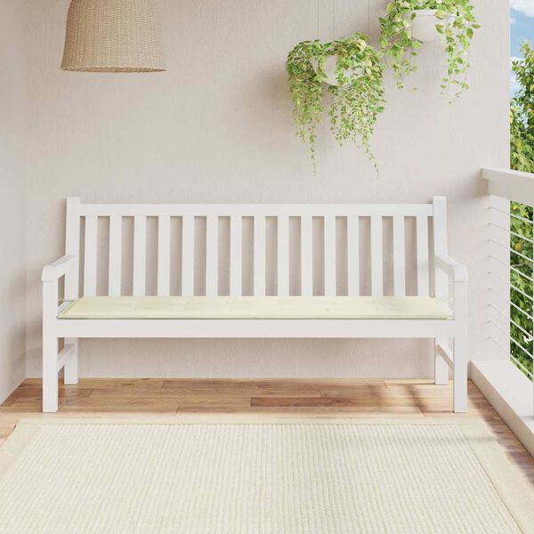 vidaXL Almofadão p/ banco de jardim 180x50x3 cm tecido oxford creme