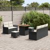 vidaXL Conjunto de Sof&aacute; de Jardim 8 pcs Preto vime PE