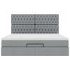 vidaXL Estrutura cama otomana colch&atilde;o 160x200 cm tecido cinzento claro