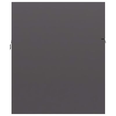 vidaXL Armário lavatório 90x38,5x46cm contraplacado cinzento brilhante
