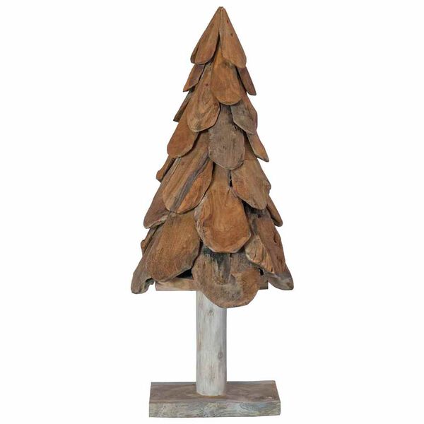 vidaXL Árvore de Natal Castanho 90 cm Madeira de teca maciça