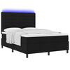 vidaXL Cama Box com colch&atilde;o com led Preto 140 x 200 cm tecido