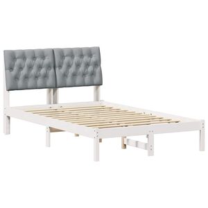 vidaXL Estrutura de Cama com Cabeceira Estofada Branco 120 x 190 cm