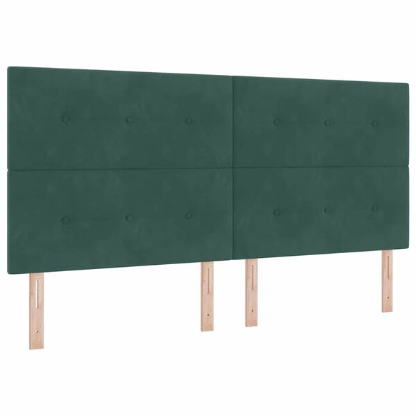 vidaXL Cama Box com colch&atilde;o Verde Escuro 200 x 200 cm Poli&eacute;ster