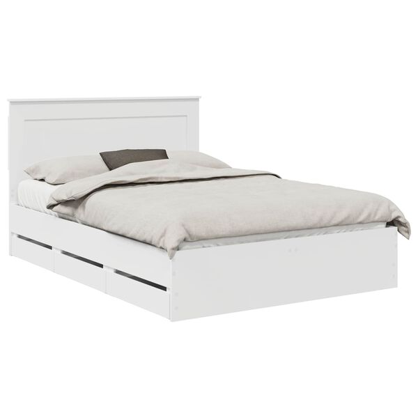 vidaXL Estrutura da Cama Branco 140 x 190 cm Madeira de Engenharia
